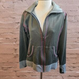 Columbia Green Hoodie with Pink Accents